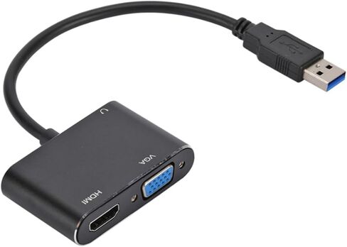 2 في 1 USB 3.0 إلى HDMI V/GA ​​محول إخراج محول 1080P إلى كابل لنظام التشغيل 7/8/10 in Kuwait