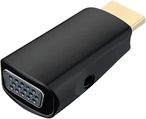 محول فيديو 1080P/720P HD إلى V/GA ​​ذكر إلى أنثى متوافق مع HDMI D-Sub مع كابل 3.5 مم للكمبيوتر الشخصي (أبيض) in Saudi Arabia