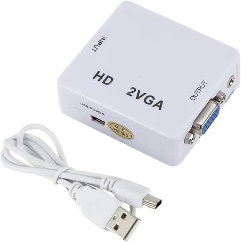 محول V/GA ​​إلى HDMI محمول VGA2HDMI محول صندوق فيديو 1080P لجهاز العرض PC HDTV TV (أسود VGA إلى HDTV) in Saudi Arabia