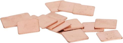 100Pcs Pure Copper Heatsink No Burr Red Copper Plate Cooler Heat Sink Thermal Pad Shim for Phone PC Laptop Graphics Card CPU VGA RAM Heat Dissipation (15 * 15 * 1.0MM) in Saudi Arabia