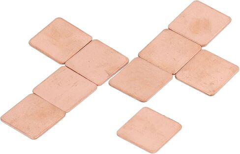 100Pcs Pure Copper Heatsink No Burr Red Copper Plate Cooler Heat Sink Thermal Pad Shim for Phone PC Laptop Graphics Card CPU VGA RAM Heat Dissipation (15 * 15 * 1.0MM) in Saudi Arabia