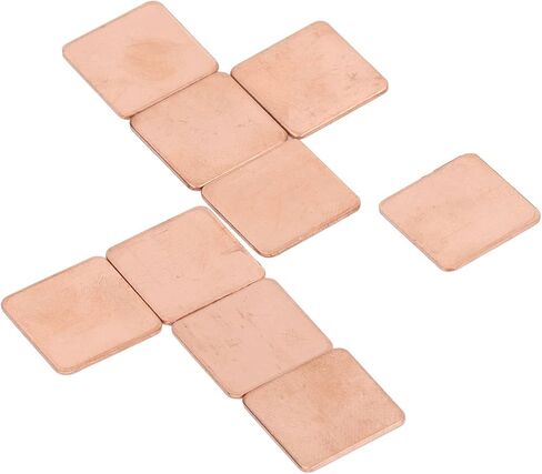 100Pcs Pure Copper Heatsink No Burr Red Copper Plate Cooler Heat Sink Thermal Pad Shim for Phone PC Laptop Graphics Card CPU VGA RAM Heat Dissipation (15 * 15 * 1.0MM) in Saudi Arabia