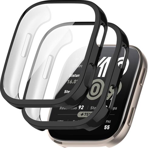 2 Pack Miimall Case Compatible for Amazfit Bip 6 Bumper [Plating Frame] [Full Coverage], Scratch-Proof, Women Men Soft TPU Cover Protective Cases All-Around Screen Protector for Bip 6 (Clear) in Saudi Arabia