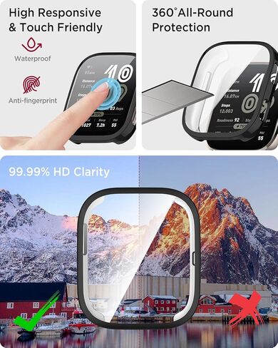 2 Pack Miimall Case Compatible for Amazfit Bip 6 Bumper [Plating Frame] [Full Coverage], Scratch-Proof, Women Men Soft TPU Cover Protective Cases All-Around Screen Protector for Bip 6 (Clear) in Saudi Arabia