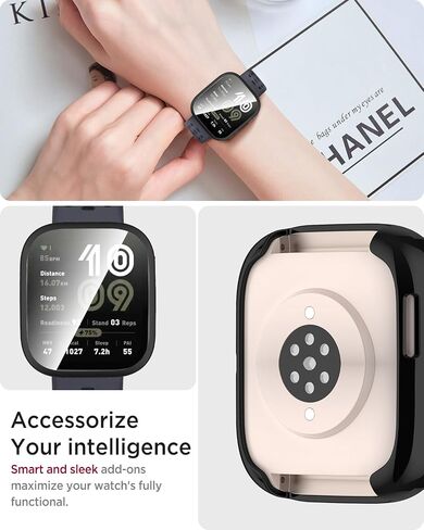 2 Pack Miimall Case Compatible for Amazfit Bip 6 Bumper [Plating Frame] [Full Coverage], Scratch-Proof, Women Men Soft TPU Cover Protective Cases All-Around Screen Protector for Bip 6 (Clear) in Saudi Arabia