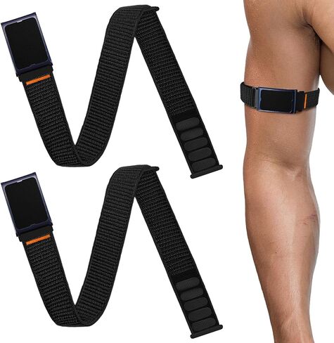2 Pack 22mm Sport Stretchy & Breathable Ankle/Arm Band Compatible with Amazfit Helio Strap, Men Women Sport Wristband for Fitness Tracker in Saudi Arabia