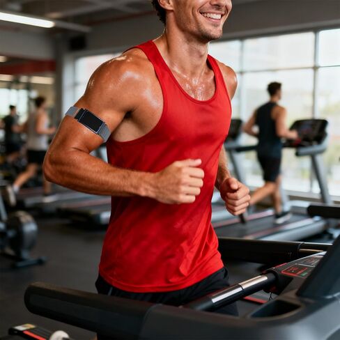 2 Pack 22mm Sport Stretchy & Breathable Ankle/Arm Band Compatible with Amazfit Helio Strap, Men Women Sport Wristband for Fitness Tracker in Kuwait