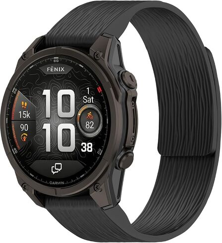 سوار سيليكون Miimall لـ Garmin Fenix ​​8/7/6/5/3، إطلاق سريع، حزام معصم ناعم قابل للتعديل للنساء والرجال، حزام مخطط لـ Fenix ​​7X/6X/5X/Tactix 7، Forerunner 970/965، Instinct 2/3/E/2S/2X، Enduro3/2/1 in Kuwait