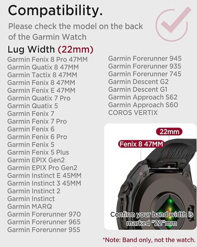 سوار سيليكون Miimall لـ Garmin Fenix ​​8/7/6/5/3، إطلاق سريع، حزام معصم ناعم قابل للتعديل للنساء والرجال، حزام مخطط لـ Fenix ​​7X/6X/5X/Tactix 7، Forerunner 970/965، Instinct 2/3/E/2S/2X، Enduro3/2/1 in Kuwait