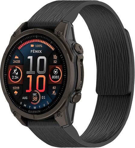 Miimall Silicone Band for Garmin Fenix 8/7/6/5/3, Quick Release, Women Men Soft Adjustable Wristband Striped Strap for Fenix 7X/6X/5X/Tactix 7, Forerunner 970/965, Instinct 2/3/E/2S/2X, Enduro3/2/1 in Saudi Arabia