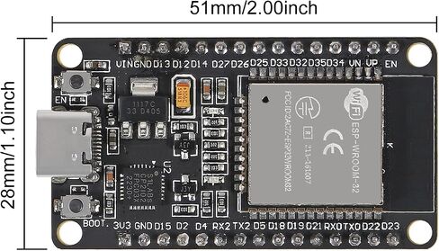 2PCS Type-C ESP32 ESP-WROOM-32 Development Board WiFi + Bluetooth CP2102 Dual Core 2.4Ghz Microcontroller Compatible with Arduino (ESP32 30P, Type-C) in Saudi Arabia