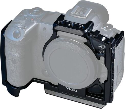 قفص كاميرا كامل لكاميرا Canon EOS R5، مثبت خفيف الوزن من سبائك الألومنيوم 6061 مع حامل حذاء بارد، قاعدة Arca-Swiss وفتحات ملولبة 1/4 بوصة للجيمبال وتصوير الفيديو (تيتانيوم) in Kuwait