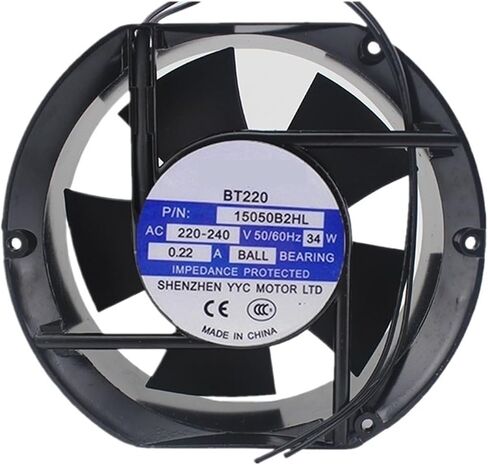 for BT220 15050B2HL AC220-240V 50/60Hz 34W 0.22A 17cm 17250 172x150x51mm Ball Bearing Cooling Fan in Saudi Arabia