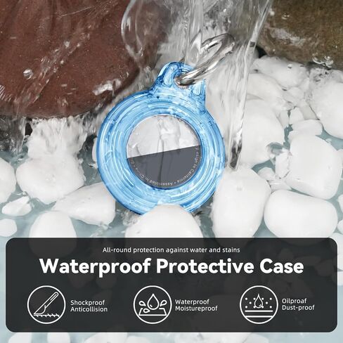 Upgrade Waterproof 4 Pack for Airtags Holder with Apple Air-tag Keychain, Hard PC Air Tag Case Cover Key Chain for Accessories for GPS Item Tracker Case for Kids Bags - Black+Brown+Suntan+DarkGreen in Saudi Arabia