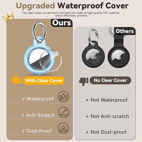Upgrade Waterproof 4 Pack for Airtags Holder with Apple Air-tag Keychain, Hard PC Air Tag Case Cover Key Chain for Accessories for GPS Item Tracker Case for Kids Bags - Black+Brown+Suntan+DarkGreen in Saudi Arabia