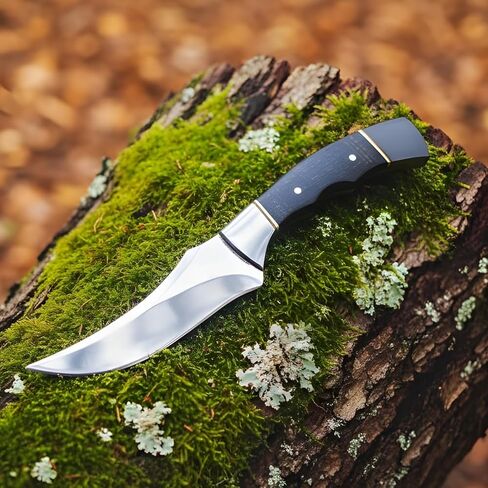 سكين MAZEDAZE Buck Hunting Premium ذو ​​الشفرة الثابتة - سكاكين سلخ متينة بطول 8 بوصات | سكاكين الصيد ذات الحواف الحادة | سكين صيد كامل تانغ مع غمد جلدي فاخر | سكاكين مطاردة بمقبض مريح للصيد والتخييم والمشي لمسافات طويلة in Kuwait