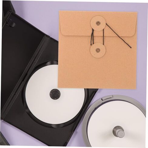 10 قطعة من ورق الكرافت CD DVD مغلفات تخزين الأكمام لأقراص DVD للمنزل والمكتب والمدارس حماية تنظيم أقراص الوسائط الخاصة بك in Kuwait