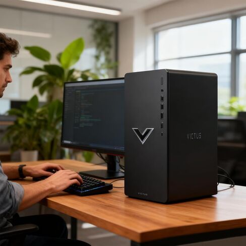 HP Desktop Computers Tower PC, 20-core Intel Core i7-14700(Beat i9-11900K), 32GB DDR4, 1TB PCIe SSD, Type-C, HDMI, VGA, Bluetooth, WiFi6, Keyboard and Mouse, Windows 11 Pro, Black in Saudi Arabia