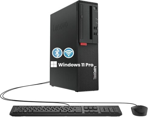 كمبيوتر سطح المكتب Lenovo ThinkCentre M710s SFF، Intel Core الجيل السادس 3.7 جيجا هرتز، ذاكرة الوصول العشوائي 8 جيجا، 256 جيجا SSD، لوحة مفاتيح وماوس، محول Wi-Fi، بلوتوث، بدون DVD، Windows 11 Pro (متجدد) in Kuwait