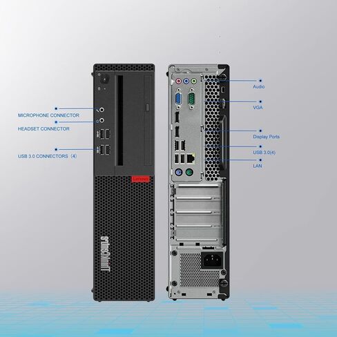 كمبيوتر سطح المكتب Lenovo ThinkCentre M710s SFF، Intel Core الجيل السادس 3.7 جيجا هرتز، ذاكرة الوصول العشوائي 8 جيجا، 256 جيجا SSD، لوحة مفاتيح وماوس، محول Wi-Fi، بلوتوث، بدون DVD، Windows 11 Pro (متجدد) in Kuwait