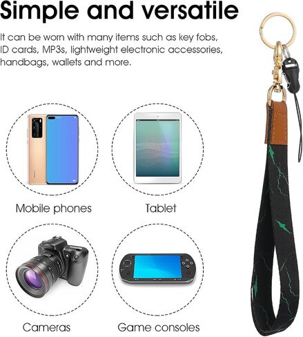 Wrist Lanyard Keychain, Marble Hand Wrist Lanyard with Swivel Lobster Clasp + Mini Lanyard with Metal Keyring, Leather Wristband Keychain for Car Keys ID Badges Card in Saudi Arabia