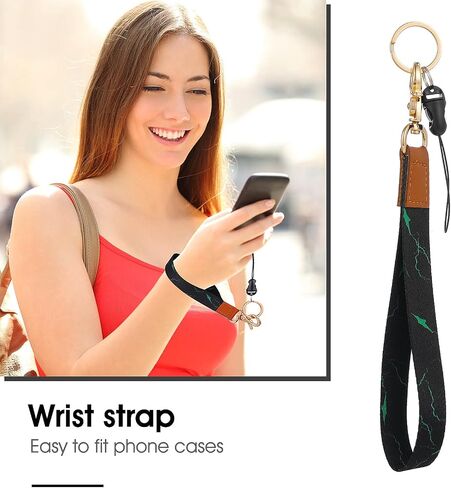 Wrist Lanyard Keychain, Marble Hand Wrist Lanyard with Swivel Lobster Clasp + Mini Lanyard with Metal Keyring, Leather Wristband Keychain for Car Keys ID Badges Card in Saudi Arabia