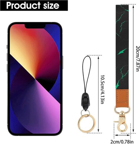 Wrist Lanyard Keychain, Marble Hand Wrist Lanyard with Swivel Lobster Clasp + Mini Lanyard with Metal Keyring, Leather Wristband Keychain for Car Keys ID Badges Card in Saudi Arabia