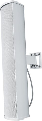 Rockville Wet Array 4 أبيض 70 فولت 60 وات مكبر صوت عمود دوار تجاري مثبت على الحائط، تصميم مصفوفة خط ثنائي الاتجاه، مقاوم للماء IP55، للاستخدام الداخلي/الخارجي للمطاعم والكنائس والقاعات (عنصران) in Saudi Arabia