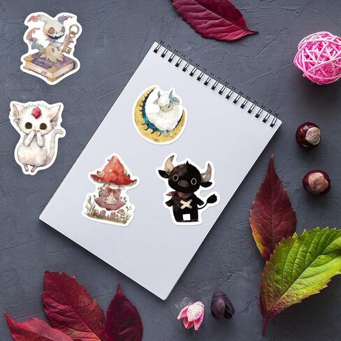 50 Pcs Fantasy Cryptid Stickers Pack - Cute Waterproof Vinyl Fairy Tale Monster Decals for Scrapbook, Journal, Laptop, Water Bottle, DIY Crafts, Planner & Gift in Kuwait
