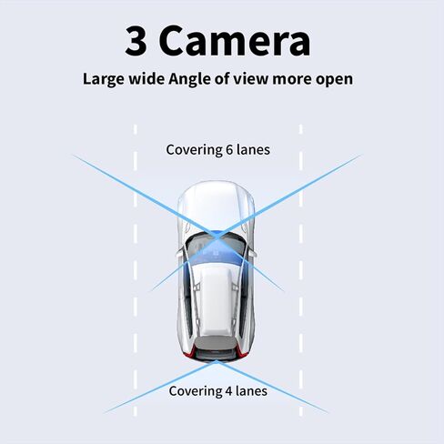 Generic 1080P Triple Dash Cam Front and Rear and Cabin Recording, 2.0" IPS Screen Car Accessories, G-Sensor, Night Vision Loop Recording, Motion Detection, Heatproof, Electronics Max 64GB Support in Saudi Arabia