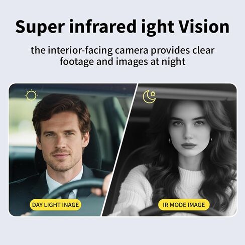 Generic 1080P Triple Dash Cam Front and Rear and Cabin Recording, 2.0" IPS Screen Car Accessories, G-Sensor, Night Vision Loop Recording, Motion Detection, Heatproof, Electronics Max 64GB Support in Saudi Arabia