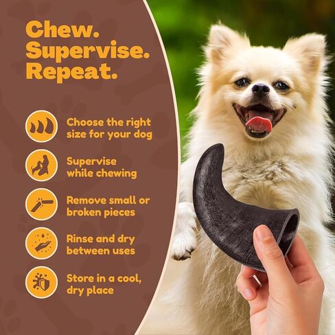 WhiteTail Naturals - Water Buffalo Horns for Dogs (2 Pack Large) All-Natural Buffalo Horn Dog Bone - Long Lasting Chew Toy for Aggressive Chewers and Teething Puppies in Kuwait