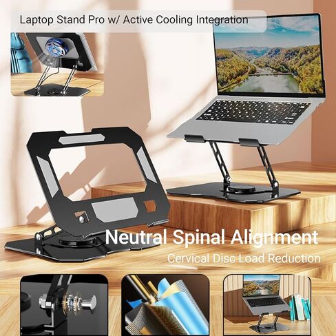 Adjustable Laptop Stand for Desk - 360° Rotating Ergonomic Laptop Riser, Foldable Portable Computer Stand Fits MacBook Air/Pro 10-16 Inchoffice Desk Accessories in Saudi Arabia