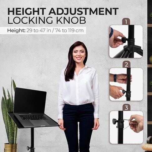 Flashpoint Projector Laptop Tripod Stand, Adjustable FoldableHeight, DJ Gear Holder, Perfect for Office, Home, Stage, Studio Equipment in Saudi Arabia