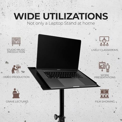Flashpoint Projector Laptop Tripod Stand, Adjustable FoldableHeight, DJ Gear Holder, Perfect for Office, Home, Stage, Studio Equipment in Saudi Arabia