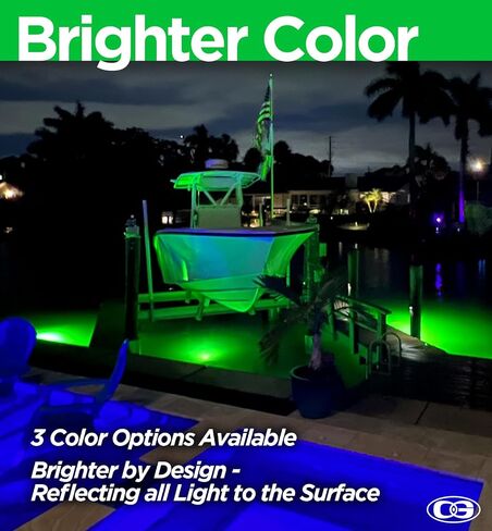Green Underwater Dock Light - Brightest HID Submersible Light for Enhanced Fishing, Dock Illumination, Nighttime Safety, Easy Installation - Easy Installation in Saudi Arabia