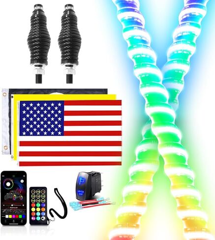 Tavaray 1pc 3ft Cob LED Light مع App & Remote Control ، ضوء السوط جنبًا in Kuwait