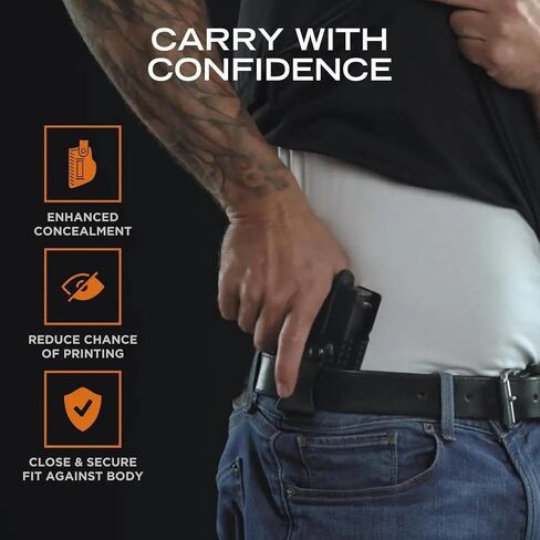 Rounded IWB Holster - Inside Waistband Concealed Carry, American Made, Concealment Express, Black Kydex, Optics Ready, Fits: in Saudi Arabia
