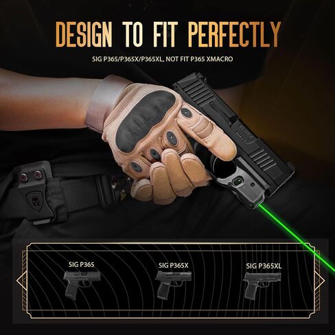 WARRIORLAND Laser Sight with P365 Holster, Fits for Sig P365 / P365X / P365XL - Not Fit P365X-Macro, Right-Hand Kydex Holster & Trigger Laser with Ambidextrous Switches and Power Indicator in Saudi Arabia
