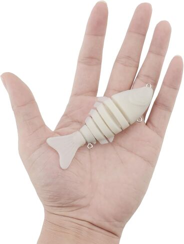 5pcs Multi Jointed Unpainted Fish Lure Swimbait Hard Bait, Fishing Lures Bodies Set, Blanks Unpainted Crankbait DIY for Bass in Saudi Arabia