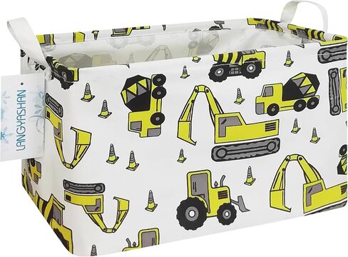 Rectangular Collapsible Boys Racecar Storage Basket Nursery Organizer | Car Storage Bin Foldable Canvas with Handles for Organizing Home Kitchen Children Toys Office Closet Shelf Baskets in Saudi Arabia