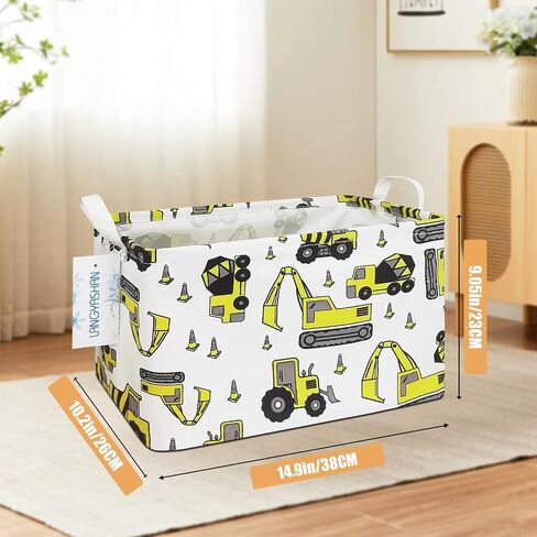 Rectangular Collapsible Boys Racecar Storage Basket Nursery Organizer | Car Storage Bin Foldable Canvas with Handles for Organizing Home Kitchen Children Toys Office Closet Shelf Baskets in Saudi Arabia