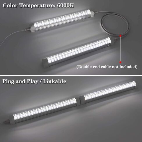 تركيبات فردية متكاملة من KALINA T8 على شكل حرف V، أنبوب LED 1FT، 1080lm، 6000k أبيض، 9W، متجر المرافق، السقف وإضاءة تحت الخزانة (حزمة من 2) in Kuwait