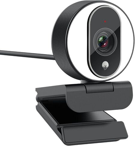 Streaming Webcam with Microphone and Ring Light, Full HD 1080p Web Camera, 3-Level Adjustable Brightness Autofocus Streaming Camera for Computer/Zoom/Meeting/Recording/Skype Team/YouTube in Saudi Arabia
