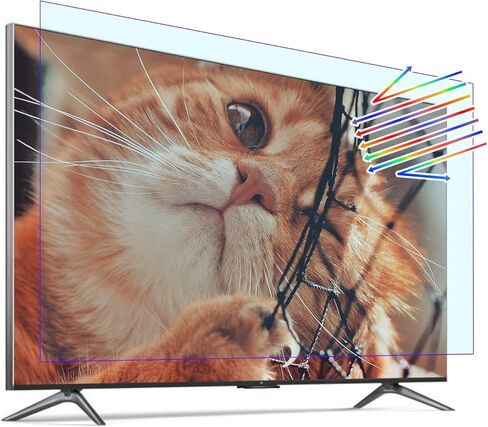 درع واقي شاشة تلفزيون مضاد للوهج مقاس 42 بوصة، وفلتر شاشة واقي للعين مضاد للضوء الأزرق، فيلم بلوري غير لامع لشاشة بدون إطار مقاس 42 بوصة بحجمين LCD/LED/OLED وQLED 4K HDTV، 42 بوصة طول 36.6 × عرض 20.7 in Kuwait