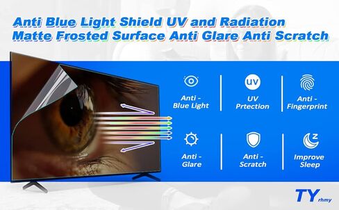 درع واقي شاشة تلفزيون مضاد للوهج مقاس 42 بوصة، وفلتر شاشة واقي للعين مضاد للضوء الأزرق، فيلم بلوري غير لامع لشاشة بدون إطار مقاس 42 بوصة بحجمين LCD/LED/OLED وQLED 4K HDTV، 42 بوصة طول 36.6 × عرض 20.7 in Kuwait