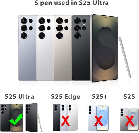 قلم S25 Ultra S لقلم Samsung Galaxy S25 Ultra S، بديل قلم S25 Ultra Touch لجهاز Samsung Galaxy S25 Ultra 5G، الإصدار الأمريكي، EJ-PS938BBEGUJ، 3 سنون + مشبك واحد (فضي فاتح) in Kuwait