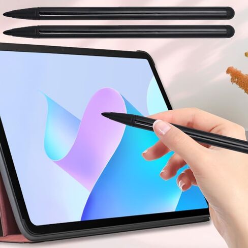 قطعتان من قلم اللمس العالمي بالسعة/المقاوم لهواتف iPhone iPad وسامسونج التي تعمل باللمس، قلم لمس للرسم، أسود in Saudi Arabia