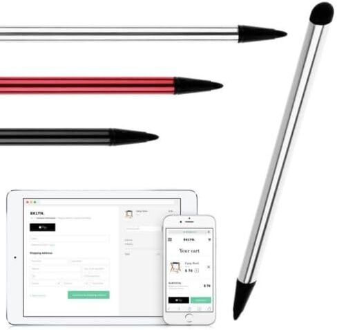 قطعتان من قلم اللمس العالمي بالسعة/المقاوم لهواتف iPhone iPad وسامسونج التي تعمل باللمس، قلم لمس للرسم، أسود in Saudi Arabia