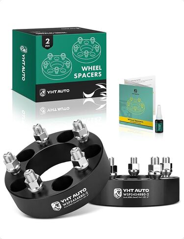 YHTAUTO 5x4.5 Hub Centric Wheel Spacers 1.5 Inch Fits Dodge, Chrysler, Ferrari, Maserati Models, Charger, Challenger, 300 Tire Spacers w/ M14x1.5 Studs, 82.5mm Center Bore 5 Lug 4PCS Black in Saudi Arabia